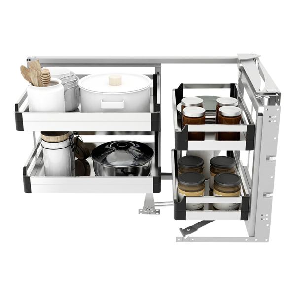 Blind Corner Cabinet, Blind Corner Cabinet Organizer, Corner Optimizer, Chrome Blind Corner Soft Close